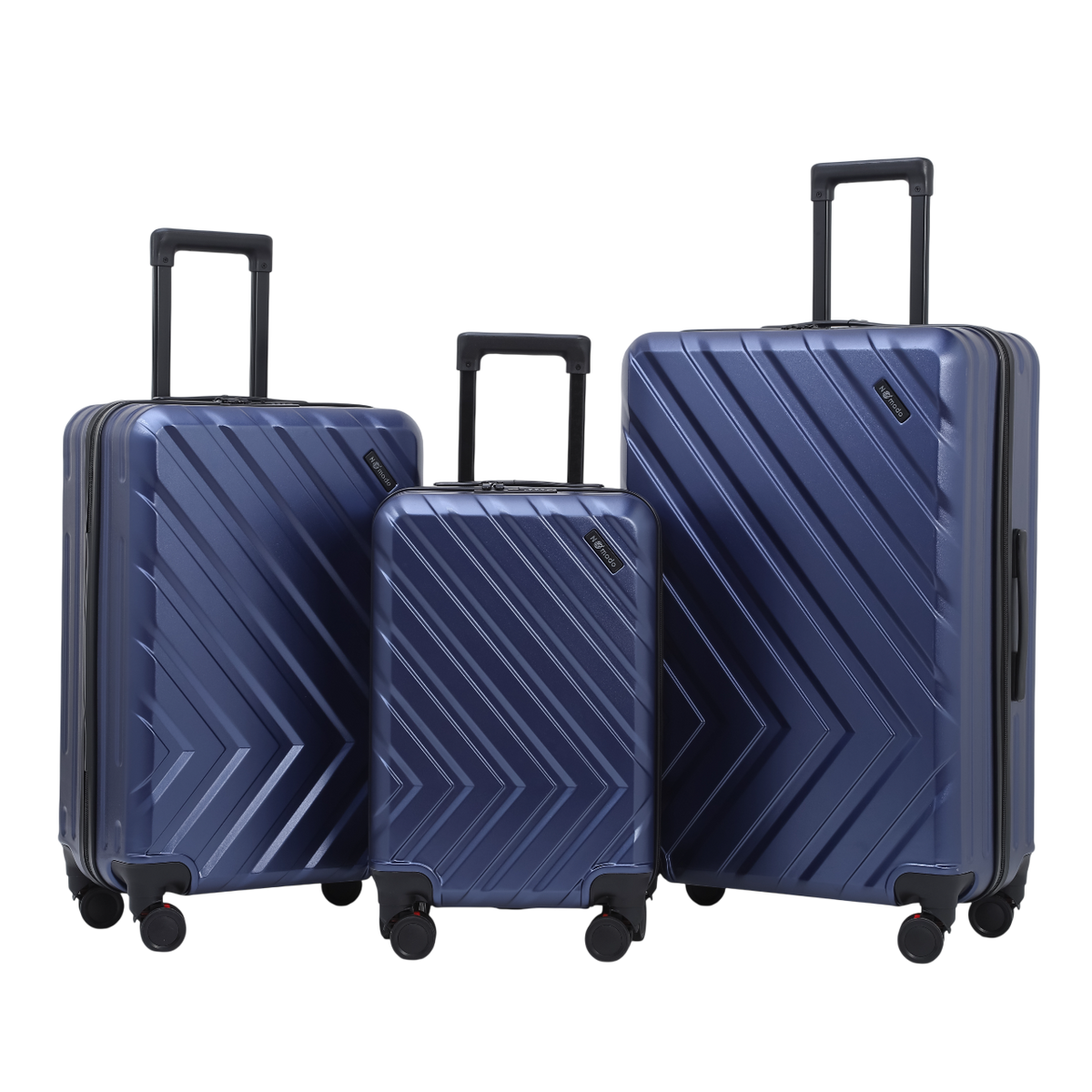 Horizon 2.0 luggage set in blue with three sizes – black background