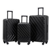 Horizon 2.0 luggage set in black with three sizes, a telescopic handle and wheels