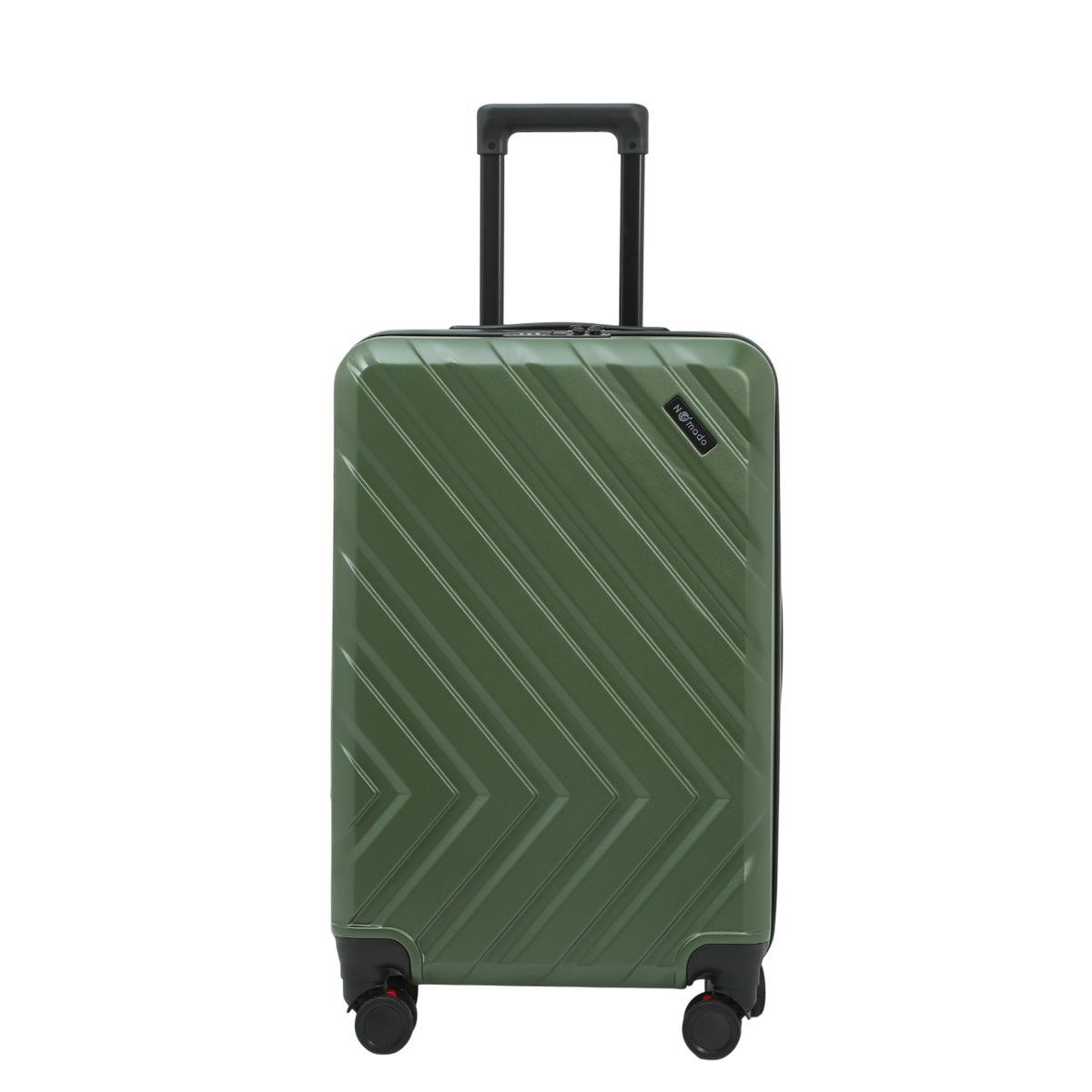 Nomado Horizon 2.0 suitcase in green with a telescopic handle and a pattern
